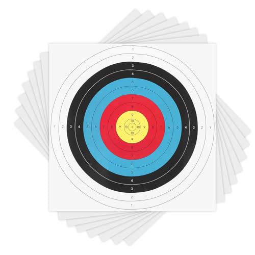 CYEER 100 Stück Zielscheiben Bogenschießen 40x40 cm – Robuste Schießscheiben-Auflagen für Bogen, Armbrust & Luftgewehr – Wetterbeständiges Spezialpapier – Training & Wettkampf