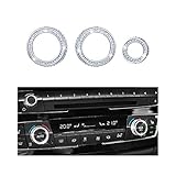 1797 Compatible AC Knob Caps for BMW Accessories Parts Air Conditioning Covers Decal Bling Interior Decorations 2 3 4 Series X3 X4 X5 X6 F30 F31 F15 F16 G01 F82 F83 iDrive AWD Women Men Crystal Silver