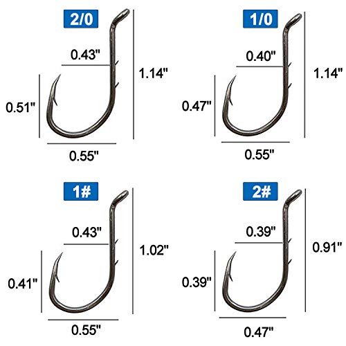 image for SILANON Octopus Fishing Hooks-120pcs Barbed Baitholder Hooks High Carb