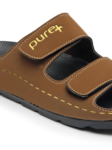 Image of URJO PURE Men's Sliders /Slippers Lightweight Super Flexible Arch Support Durable Anti Skid & Stylish Dailywear Sliders /Slippers for Men (URJO by Welcome)