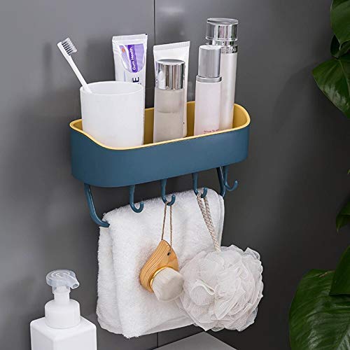 Gnexin�Multipurpose Plastic Kitchen Bathroom Shelf Wall Holder Storage Rack, Bathroom Rack Storage Box Strong Magic Sticker Shower Rack Shelf with 4 Hook (Multi Color 2) (B08RB15TV2) Amazon Price History, Amazon Price Tracker