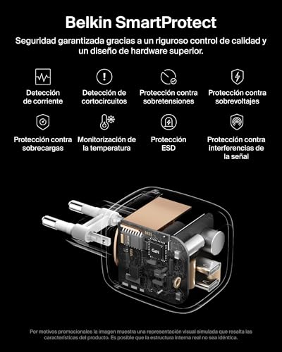 Miniatura 6 de Belkin BoostCharge Pro Cargador USB C de 2 Puertos 67W, Carga Rápida