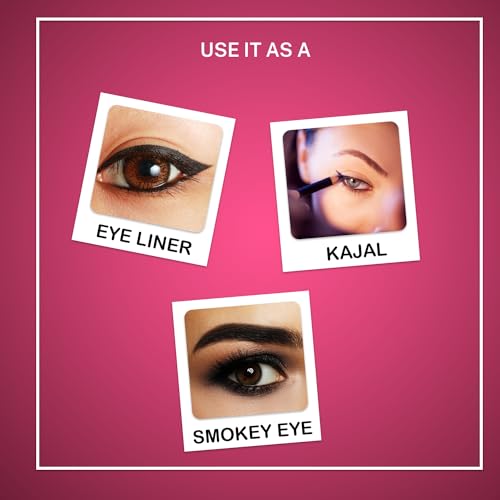 Image of JAQULINE USA Pro Stroke Bold Black Kajal | Smudge-Proof & Waterproof | 24Hr Long Stay | Intense Black Pigment | Vegan Formula | Smooth Eye-Defining Kajal