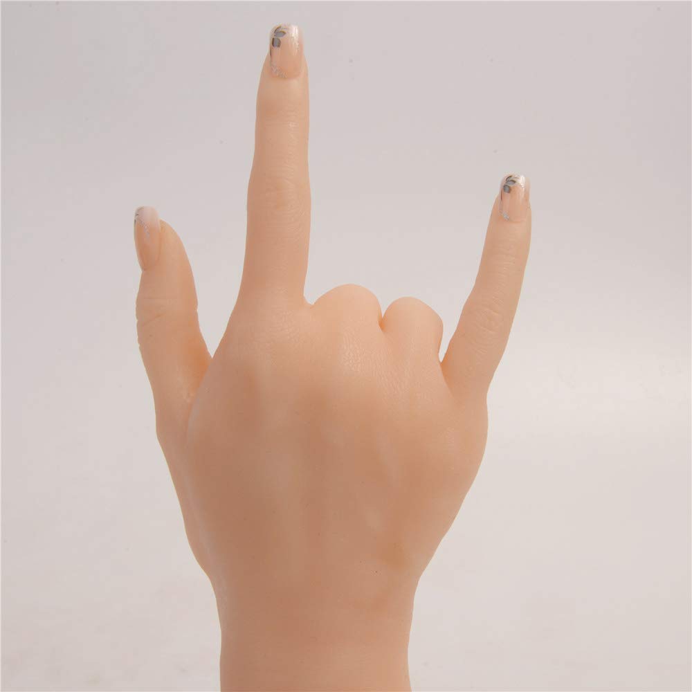 Modello di Mano in Silicone, Mani morbide Mani finte 1 Paio di Anelli di visualizzazione della Mano del manichino delle Donne realistiche in Silicone per Gioielli Nail Art Manicure a Mano Deco