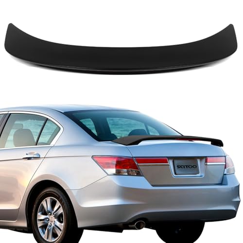 SCITOO ABS Rear Spoiler Wing Fits for 2008-2012 for Honda for Accord 1PC Matte Black Rear Trunk Spoiler Wing with 3rd Brake Light
