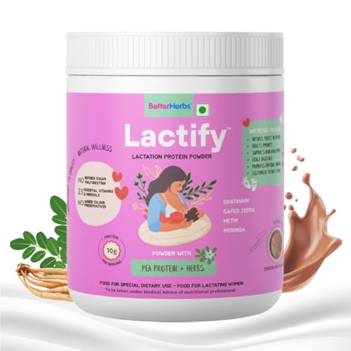 Image of Lactify Lactation Protein Powder to increase Breast Milk for Feeding Mothers 325 g Chocolate Flavour | Postpartum Recovery & Weight | No Refined Sugar & Preservatives