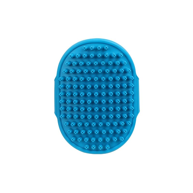 Dog Bath Brush for Grooming and Shedding, Pet Shampoo Brush Scrubber for Dogs & Cats, Dog Washing Curry Brush for Short and Long Hair, Easy to Hold and Use During Bath Time (Blue 1Pcs)