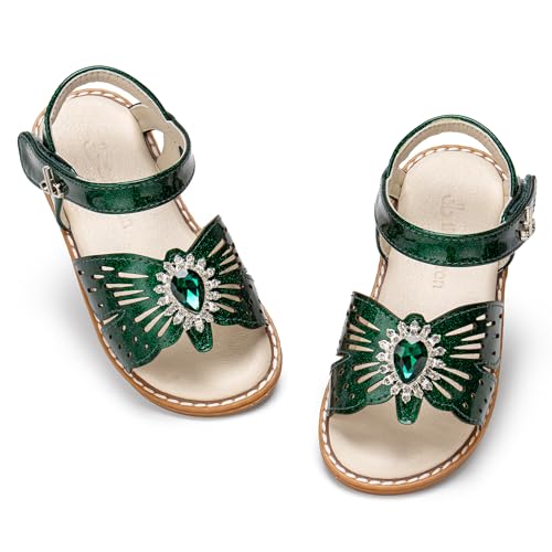 Image of THEE BRON Toddler Girls Sandals Wedding Flower Girl Dress Shoes Open Toe Flats