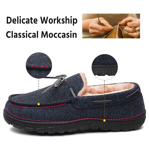 Image of MIXIN Mens Slippers Indoor Outdoor Memory Foam House Shoes Anti-Slip Moccasins Slippers for Men