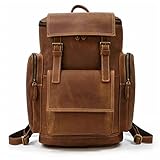 AYCDL Mochila De Cuero para Portátil De 15,6 Pulgadas para Hombre, Gran Capacidad, Ideal para Viajes, Camping, Fin De Semana Y Otras Actividades.,B-42x34x15cm