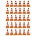 Homoyoyo 30Pcs Mini Traffic Cones Toy Construction Roadblock Signs 1 Inch Orange Traffic Safety Accessories for Kids Party Activity Training