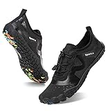Water Shoes for Men and Women Quick-Dry Aqua Sock Outdoor Athletic Sport Shoes for Kayaking,Boating,Hiking,Surfing,Walking (A-Pure Black, 43)