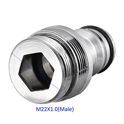 M METERXITY 2 Pcs Brass Hose Connectors, for Washing Watering, Pipe Adapter, Apply to Garden/Household (M22 Male Threaded - Image 4