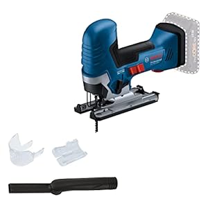 Bosch Professional 18V System Akku Stichsäge GST 18V-125 S (ideal für Kurven- und Abschnitte, SDS-Sägeblatthalter, inkl. 1x Stichsägeblatt, Absaug-Set)