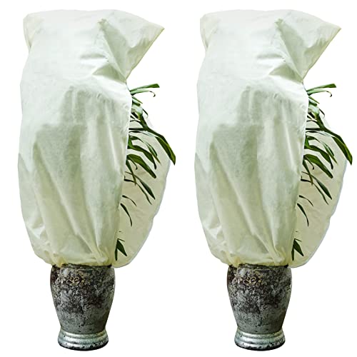 Muzhira 2pcs Vellón de Jardín de Plantas, 50g/m² 120cm x 180cm Vellón de Invierno con Cremallera para Cubrir Plantas, Cubierta De Protección contra Plagas, Protección contra Heladas Cover