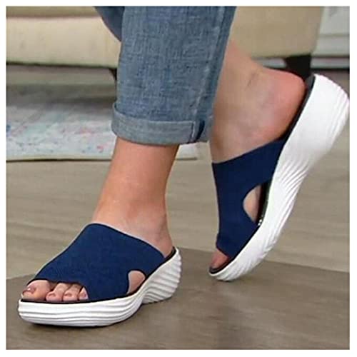 Stretch Orthotic Slide Sandals, Knitted Sports Corrective Sandals, Orthopedic Shoes Slide for Women, Stretch Cross Orthotic Slide Sandals, Lightweight, Comfortable