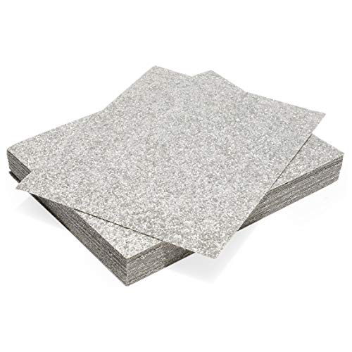 Chunky Silver Glitter Paper Sheets for Crafts (11 x 8.75 in, 30 Pack)