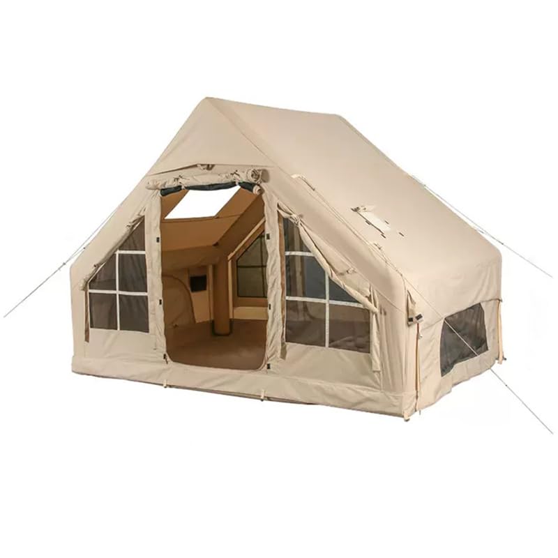 Luftsäulenzelt, aufblasbares Zelt, Outdoor-Campinghütte, wasserdichtes Material, PVC-Oberlicht, verbrühungshemmende Kaminöffnung Sport & Freizeit