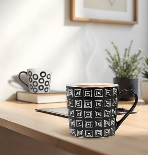 Taza Abbott Collection Bone China 13oz Spiral Squares miniatura 2
