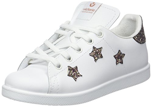 victoria Girls Casual Leather Shoes, White Rose,3 M US