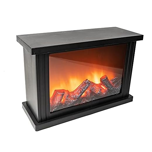 Ideen mit Herz Chimenea LED,Chimenea decorativa,Eléctrica,Funciona con pilas,Sin calefacción,Efecto realista de fuego/llamas,con función de temporizador (6 horas encendido,18 horas apagado)