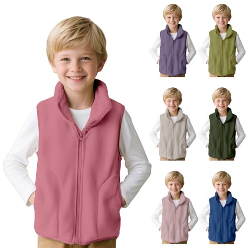 Toddler Boy Girl Fleece Vest Kid P𝐨lar Fleece Zipper Jacket Teen Sleevless Fall Winter Warm Outerwear With Pocket4