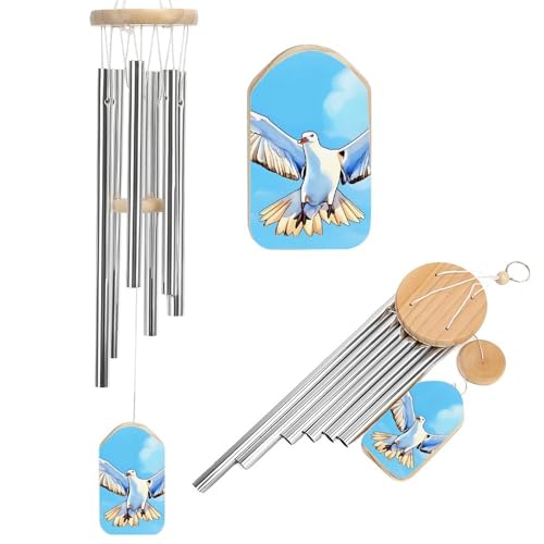 Outdoor Wind Chimes, Seagulls in Flight Printed Wind Chimes,Simple Wind Chimes,Curtain Wind Chimes for Home Decoration