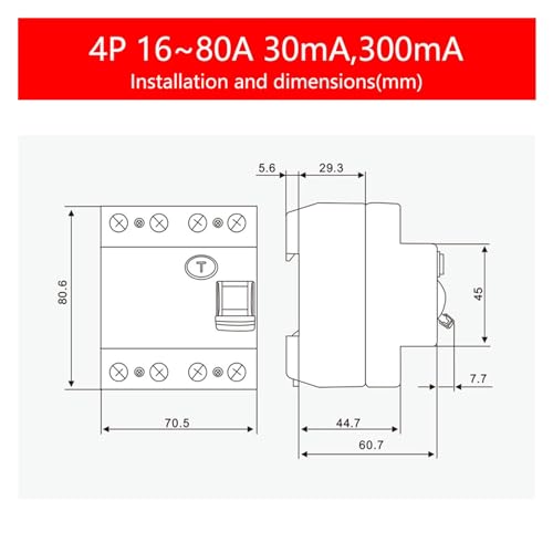 RCCB RCD disjoncteur différentiel 4P 32A 300mA pour tableau électrique - 5