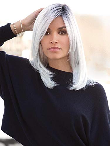 Dakota Wig Color Spring Honey Rooted - Noriko Wigs 14" Long Sleek Razored Layers Side Swept Fringe Lace Front Synthetic Avg cap Bundle MaxWigs Hairloss Booklet
