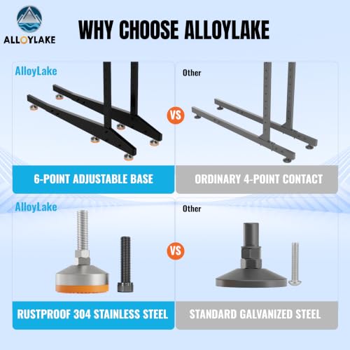 Image of Freestanding Kayak Storage Rack, 2-Tier Heavy Duty Outdoor Canoe Stand for Garage & Dock, Holds 220 lbs, Rust-Proof 304 Stainless Steel Hardware (Black) | Adjustable Kayak Rack, Heavy Duty Outdoor Canoe Stand for Garage & Dock, Holds 440 lbs, 304 Stainless Steel Hardware