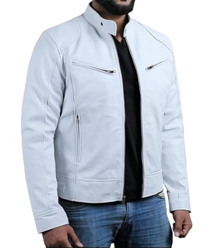 Chaqueta de cuero sintético para hombre estilo vintage miniatura 1