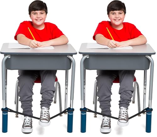 Image of The Original Bouncy Bands for Desks (Blue) - Children Love Bouncing Their Feet and Feeling The Tension to Relieve Their Anxiety, Hyperactivity, Frustration, or Boredom (Pack of 2)