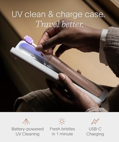 Image of SURI 2.0 New Sonic Electric Toothbrush with Pressure Sensor & UV-Cleaning Travel Case | 1 Month+ Battery | Electric Toothbrush for Adults | Travel Toothbrushes | Tooth Brush | Pink
