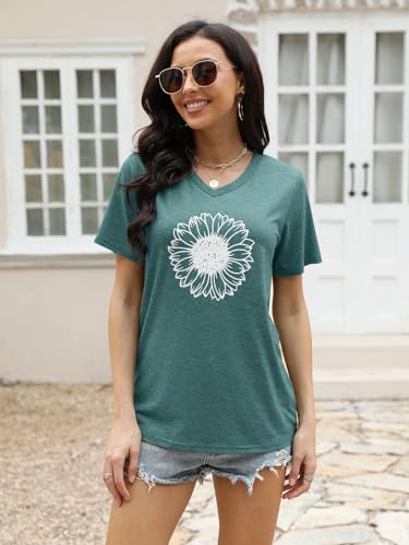 EADINVE-Womens-Short-Sleeve-V-Neck-Sunflower-Graphic-Printed-Summer-Tee-Vintage-T-Shirt-Cotton-Tops-Novelty-Cool-Shirt
