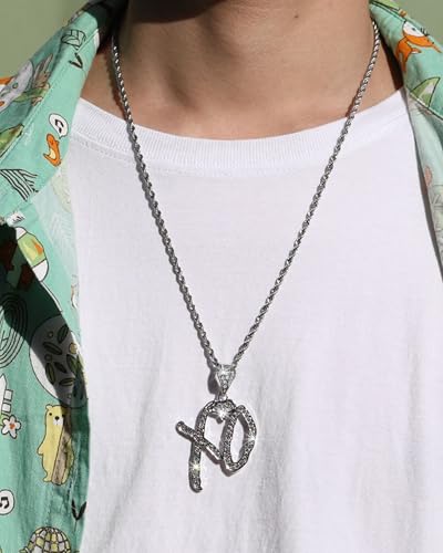 2 Pcs XO Necklaces for Women Men Trendy Hip Hop XO Letter Pendant Necklace Creative Rock Street Style Concert Jewelry Accessories2