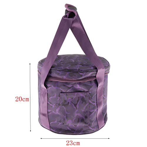 Kesoto Carrying Case Padded Travelling Bag Oxford Cloth Purple for Bowl Parts, 8inch