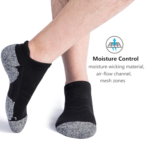 Image of CWVLC No Show Sports Compression Socks for Men Women with Cushion (4 /8 Pairs)