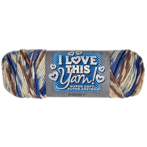 Image of Hobby Lobby Print I Love This Yarn, 510 Blue Camo Stripe, Set of 2 | 4 Medium Weight, 252 Yards Per Skein