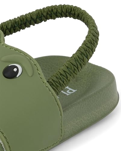 The Children's Place,and Toddler Everyday Slide Sandals With Backstrap,Olive Dino,8 - image 4
