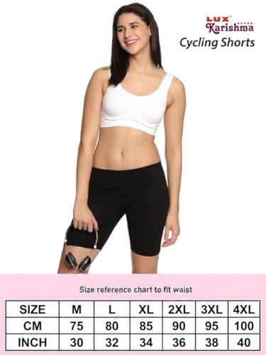 Image of Lux Karishma Shorts - 100% Pure Cotton, Soft & Breathable Undershorts for Women & Girls, Non-See-Through, Perfect for Layering Under Skirts & Everyday Use (Colors May Vary)