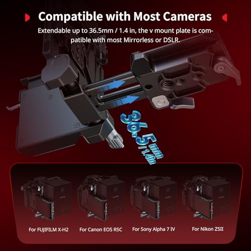 Image of SmallRig Foldable V Mount Battery Plate Kit Pro, w /QR Plate for Arca, LCD Screen Protection Bracket & Cable Clips, All-in One for Mirrorless /DSLR, for NEEWER V Mount Battery 5315