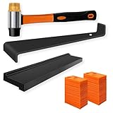 Wonninek Laminate Flooring Kit, Professional Floor Installation Tools with 40Pcs Laminate Floor Spacers, Tapping Block with Notches, Double-Faced Mallet, Pull Bar, Easy to Use Suitable for Most Place