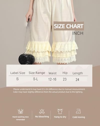 Womens Lace Renaissance Shorts Pettipants Sleepwear Pants Lightweight Knee Length Blommer Pants3