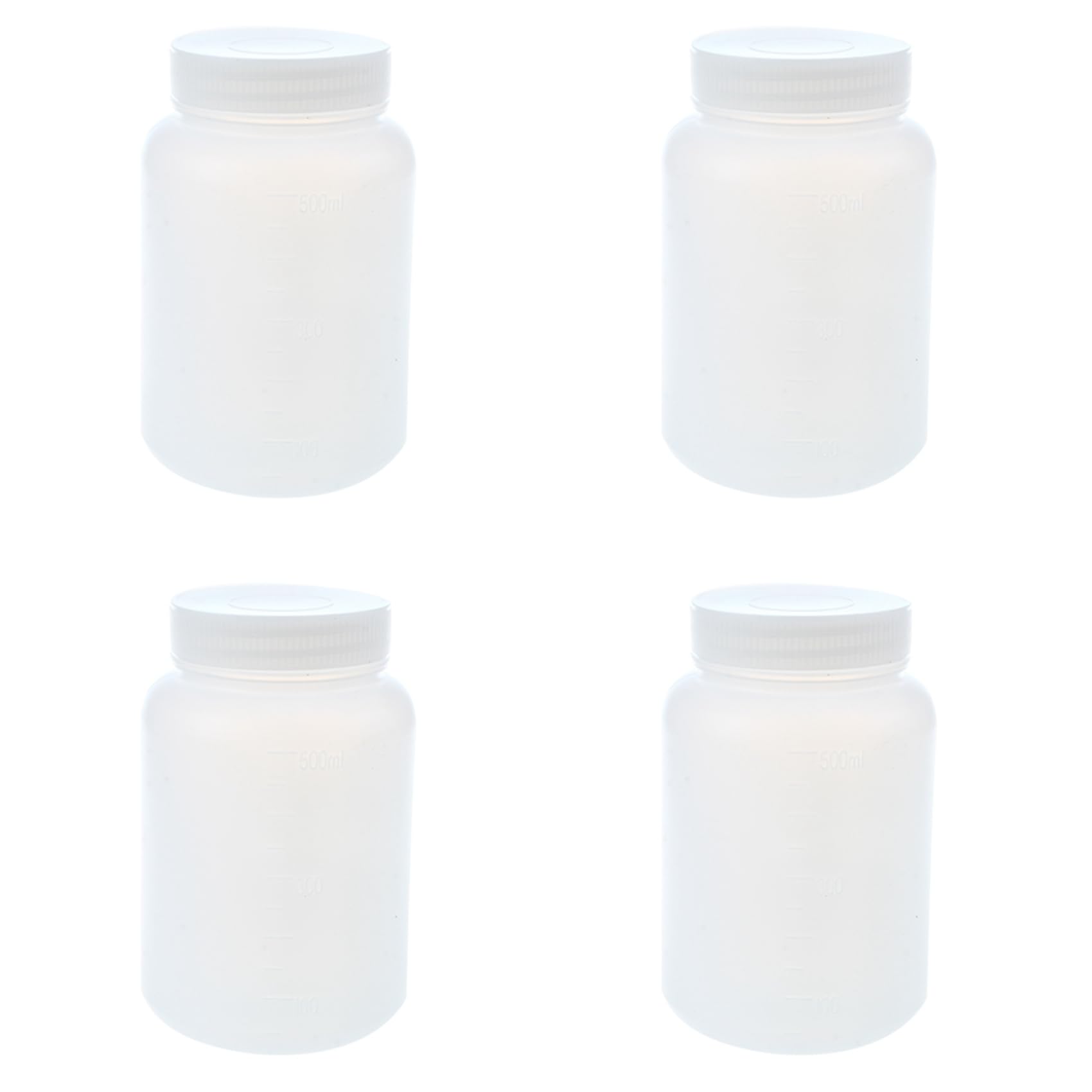 Jnchdghwa 4X Laboratory Chemical Storage Case White Plastic Widemouth Bottle 500ML