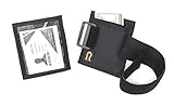 Armband Nylon Adjustable ID/Badge Holder with Zipper Pouch. Medium. Made in USA. (Black)