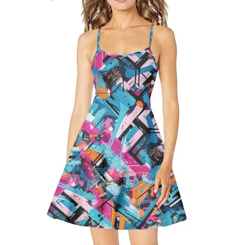 Image of Coloranimal Women's Summer Sleeveless Casual Swing Dresses with Loose Fit Beach Sundress