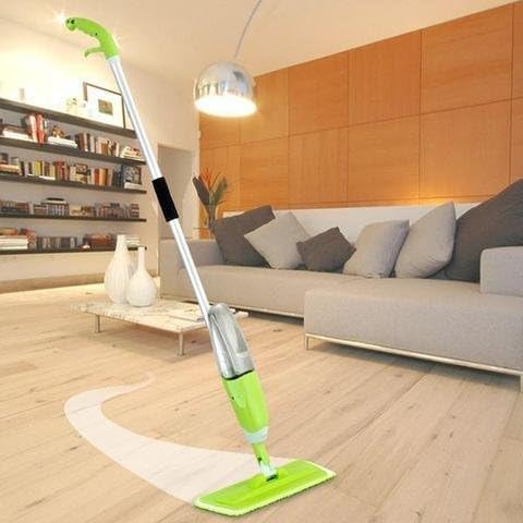 Image of Spray Mop for Floor Cleaning with Water Spray 360 Rotating Head Microfiber Washable Pad Flat Mop for Tiles Marble Wooden Floors