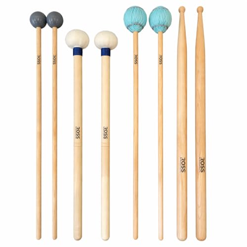 ROSS Student Percussion Set with SD2 Drumsticks, General Timpani Mallets, Medium Keyboard Pair and...
