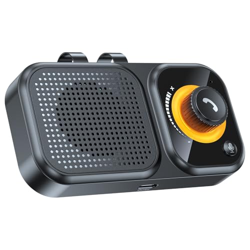Kit de altavoces Bluetooth 5.4 para coche, manos libres, con clips para parasol, receptor de audio inalámbrico, reducción de ruido, altavoz, reproductor de música MP3