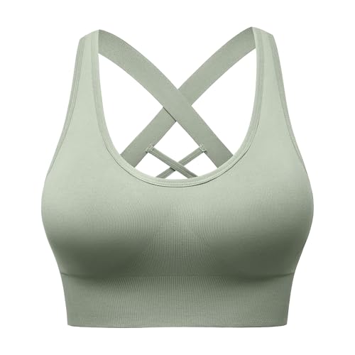 Image of Sports Bras for Women High Support, Multipack Padded Supportive Criss Cross Back Wireless Running Yoga Workout Bra
